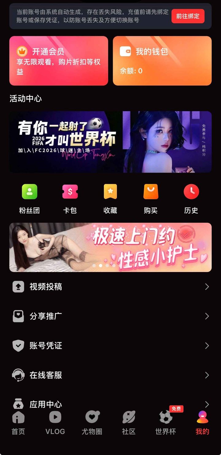 登录成功后的个人中心界面